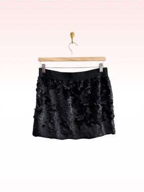 MANGO Black Sequin Mini Skirt (Sz M)